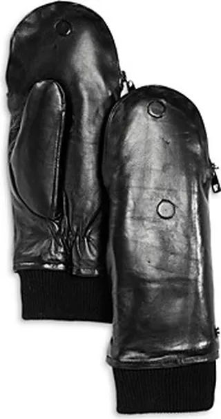 Echo Leather Zip Mittens