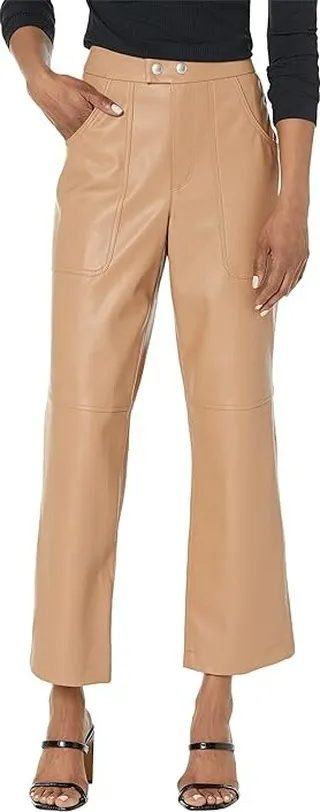 Blank NYC Baxter Leather High-Rise Straight Leg Pants in Lucky Number (Lucky Number) Women's Casual Pants