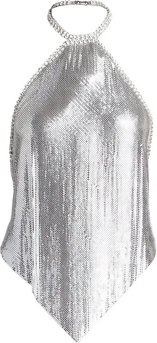 Chainmail & Crystal Halter Top