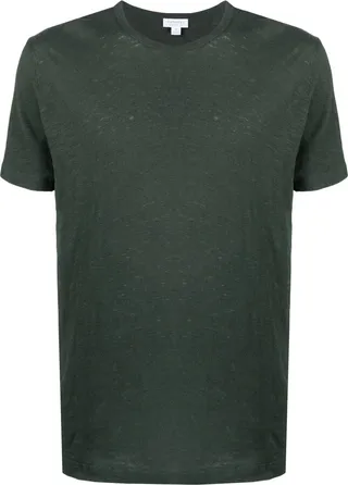 plain cotton-linen T-shirt