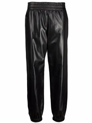 Elasticated Leather Trousers