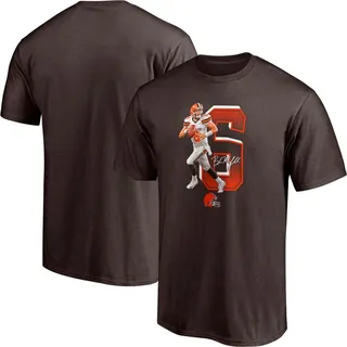 Men's Baker Mayfield Brown Cleveland Browns Powerhouse Player Graphic T-shirt