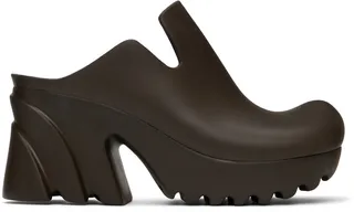 Bottega Veneta Brown Rubber Flash Clogs