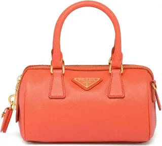 Triangle-Plaque Leather Mini Bag