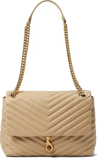 Rebecca Minkoff Edie Flap Shoulder (Latte) Shoulder Handbags