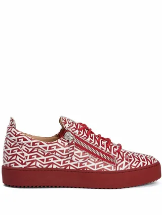 Frankie monogram low-top sneakers