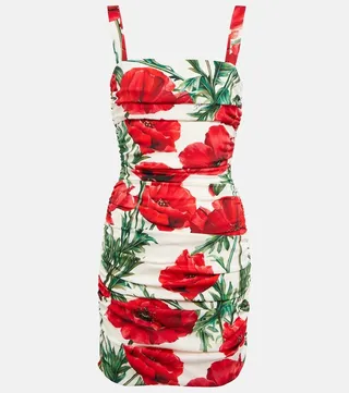 Floral charmeuse minidress