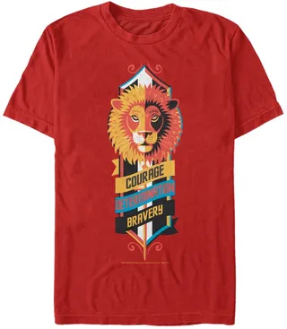 Fifth Sun Harry Potter Men's Hogwarts Gryffindor Courage Determination Bravery Short Sleeve T-Shirt