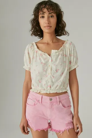 Feminine Bubble Hem With Buttons