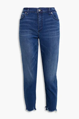 Cate cropped distressed mid-rise skinny jeans