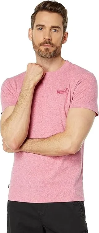 Superdry Essential Logo T-Shirt (Mid Pink Grit) Men's Clothing
