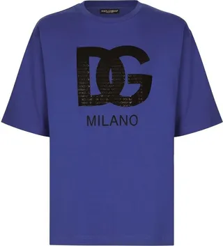Blue Logo Print T-Shirt