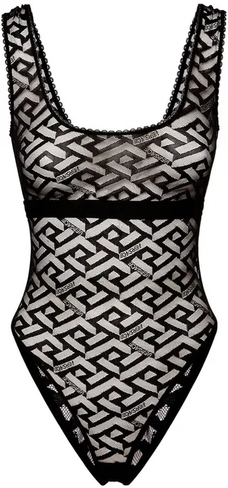 Tulle monogram bodysuit