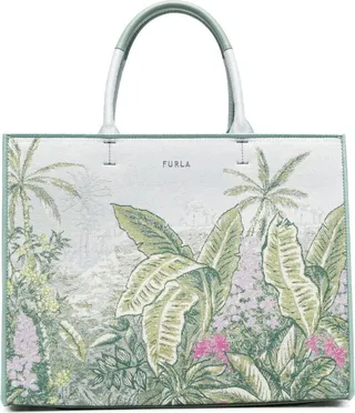 Tropical-Print Tote Bag