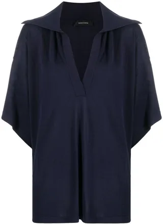 V-neck short-sleeve polo top