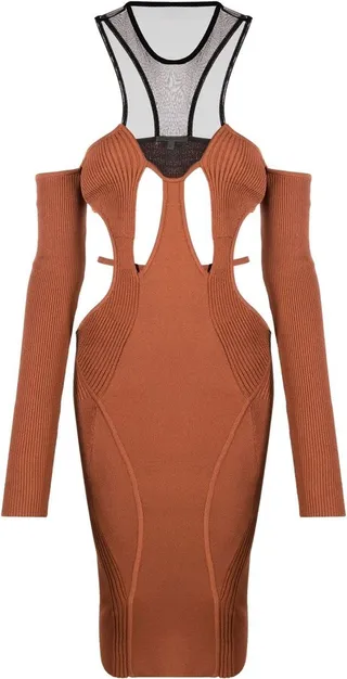 Cut-Out Halterneck Midi Dress