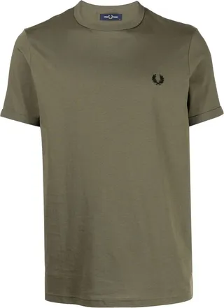 Ringer logo-embroidered T-shirt