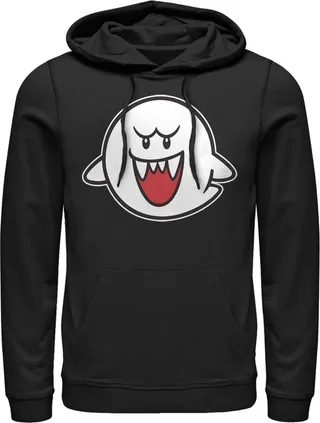 Men's Nintendo Mario Boo Ghost Pull Over Hoodie - Black - Medium