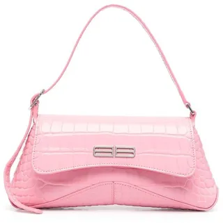 XX Flap crocodile embossed leather shoulder bag
