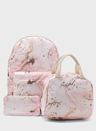 3 Piece Set Laptop Backpack, Lunch Bag And Pencil Case