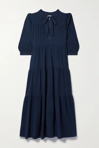 Honorine - Giselle Tiered Cotton-gauze Midi Dress - Blue