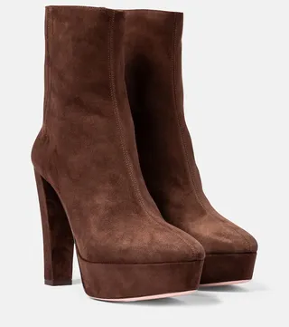 Saint Honore 120 suede platform ankle boots