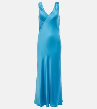 Bordeaux silk slip dress