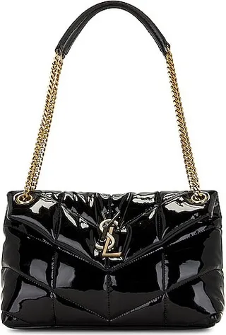 Saint Laurent Small Puffer Chain Bag in Black