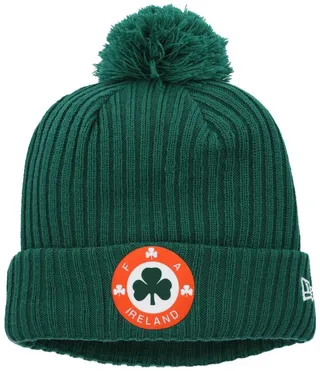 Men's New Era Green Ireland National Team Heritage Bobble Cuffed Knit Hat with Pom