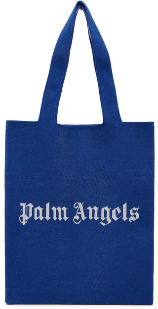 Palm Angels Blue Knit Shopper Tote
