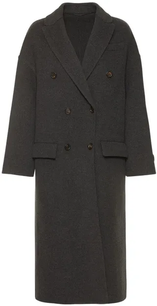 Double wool & cashmere midi coat