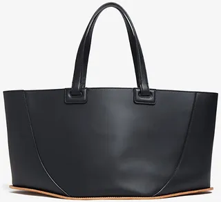 Womens Black Coyote Leather Tote bag