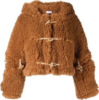 Faux-Fur Hooded Duffle Jacket