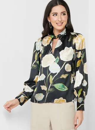 Floral Printed Round Neck Top