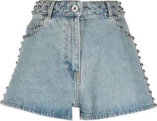 Studded Denim Shorts