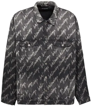 Over all over logo denim jacket