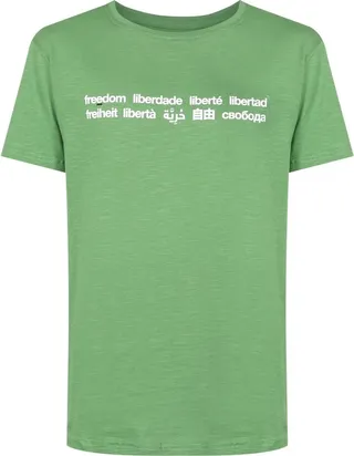 slogan-print short-sleeve T-shirt