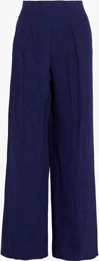 Nitra pleated crepon wide-leg pants