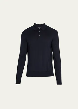 Men's Cashmere-Silk Polo Shirt