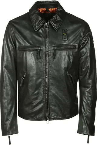 Multi-zip Pocket Leather Jacket