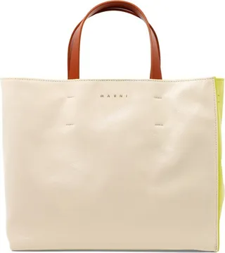 Marni Logo Detailed Two-Tone Tote Bag
