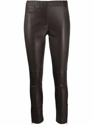 Slim-Cut Leather Trousers