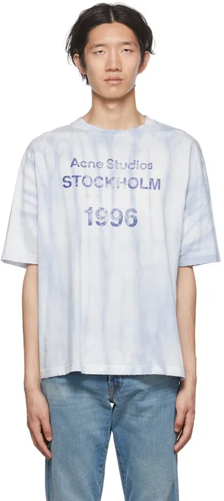 Acne Studios Blue Logo Stamp T-Shirt