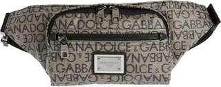 Logo Print Canvas Belt Bag