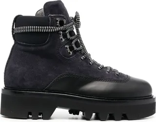 Panelled Lace-Up Boots