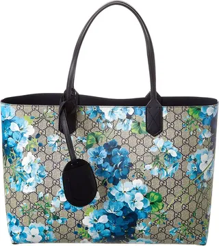 Gucci Reversible GG Blooms Supreme Canvas & Leather Tote