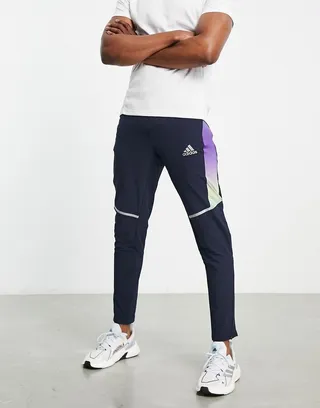 adidas Running Own The Run sweatpants in navy and multi