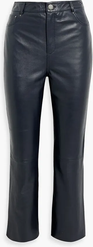 Selma cropped leather bootcut pants