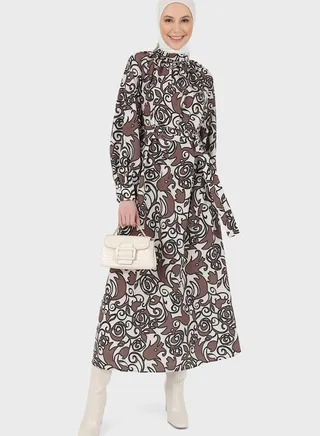 Floral Print Puff Sleeve Dress