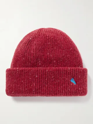 Logo-Embroidered Melangé Wool-Blend Beanie
